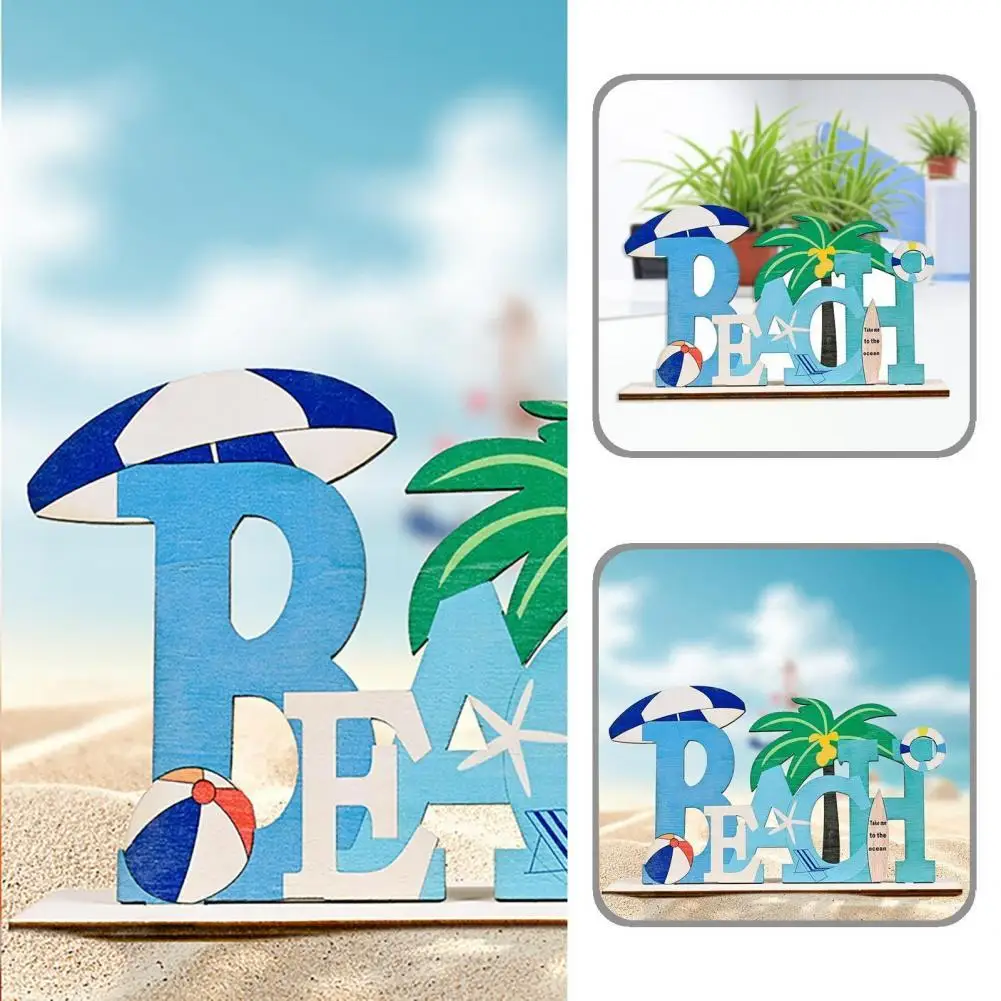 

Long Lasting Great Wooden Standing Beach Plaque Wood Beach Sign Decorative for Bathroom