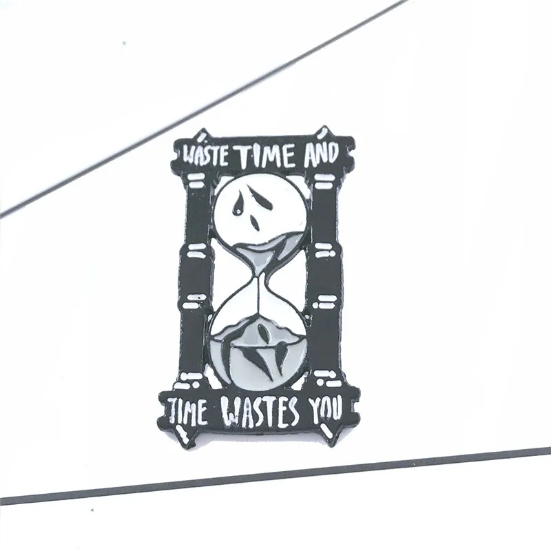 Песочные часы в форме призрака эмалированная Шпилька потеря времени и Wiste You