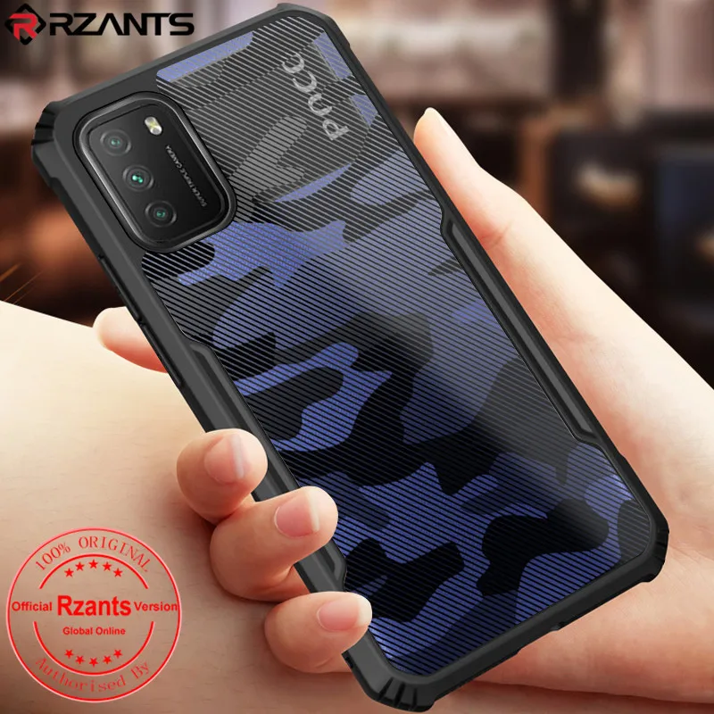 

Rzants For Xiaomi POCO M3 POCO X3 Case Hard [Camouflage Beetle] Shockproof Slim Crystal Clear Cover funda Casing