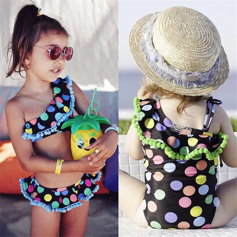 От 2 до 7 лет Дети детская вещь в горошек для Девочки Купальники Юбка-брюки девочек