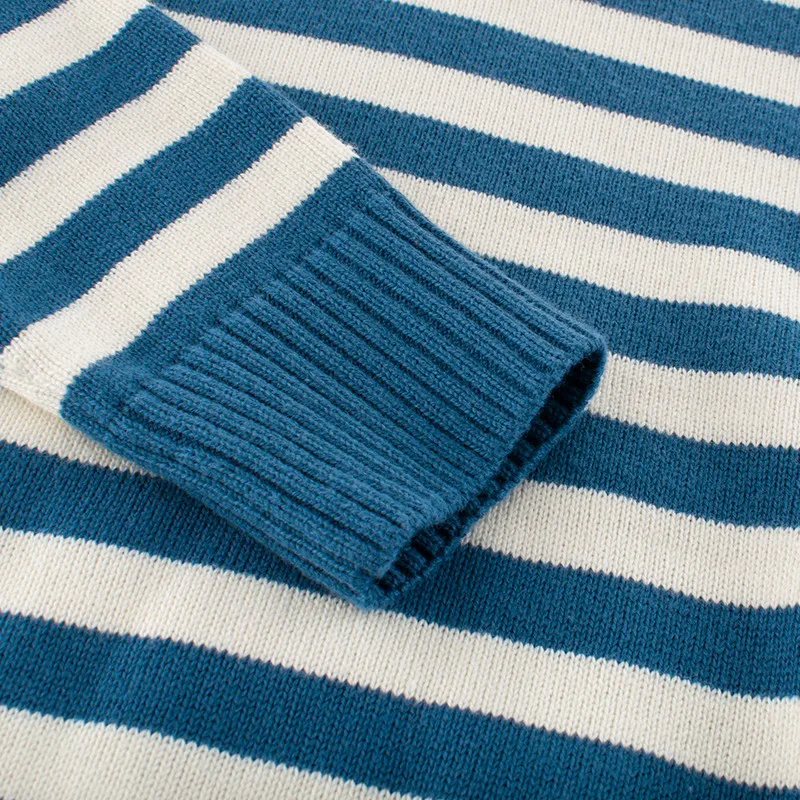 Повседневные свитера для мальчиков и девочек пуловеры вязаные полосатые топы с