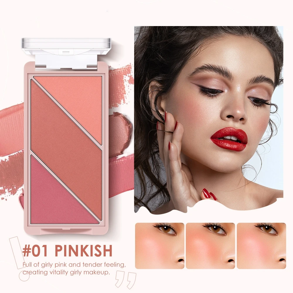 3 в 1 Макияж Тени хайлайтер Румяна матовая Косметика восстанавливающая палитра