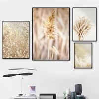 abstract autumn flower golden wheat nature scenery nordic canvas poster print painting wall art landscape picture home decor