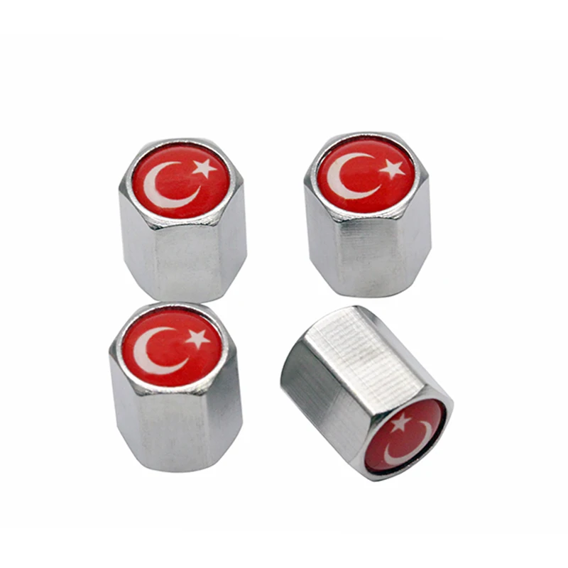 Колпачки на клапаны шин 4 шт./лот флаг Турции наклейка с логотипом автомобильный