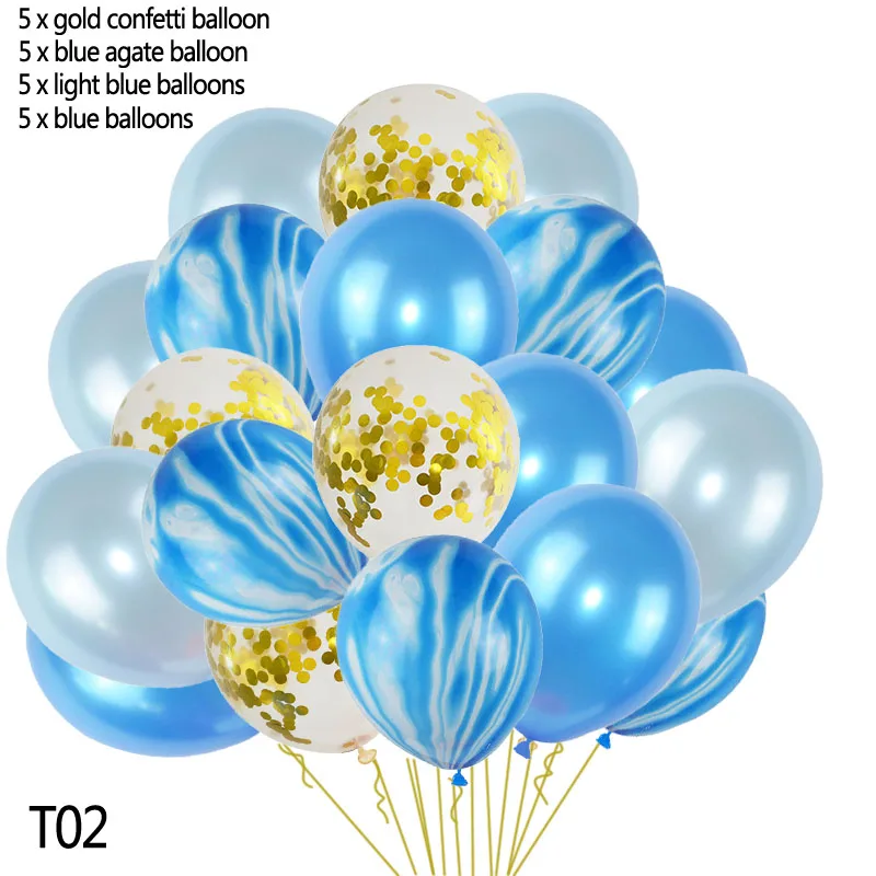 20 шт./лот 12 дюймов красивые латексные шарики из агата прозрачные конфетти