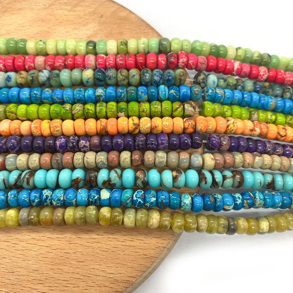 

Бусины из натурального полудрагоценного камня в форме пуговицы, 1 нить, 17 цветов на выбор, размер 4x, 6 мм, «сделай сам» для изготовления ожерел...