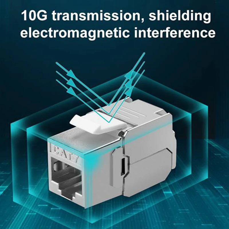 RJ45 Keystone Cat7 Cat6A Shielded FTP Zinc Alloy Module 10GB Network Keystone Jack Connector Adapter Cat7 Rj45