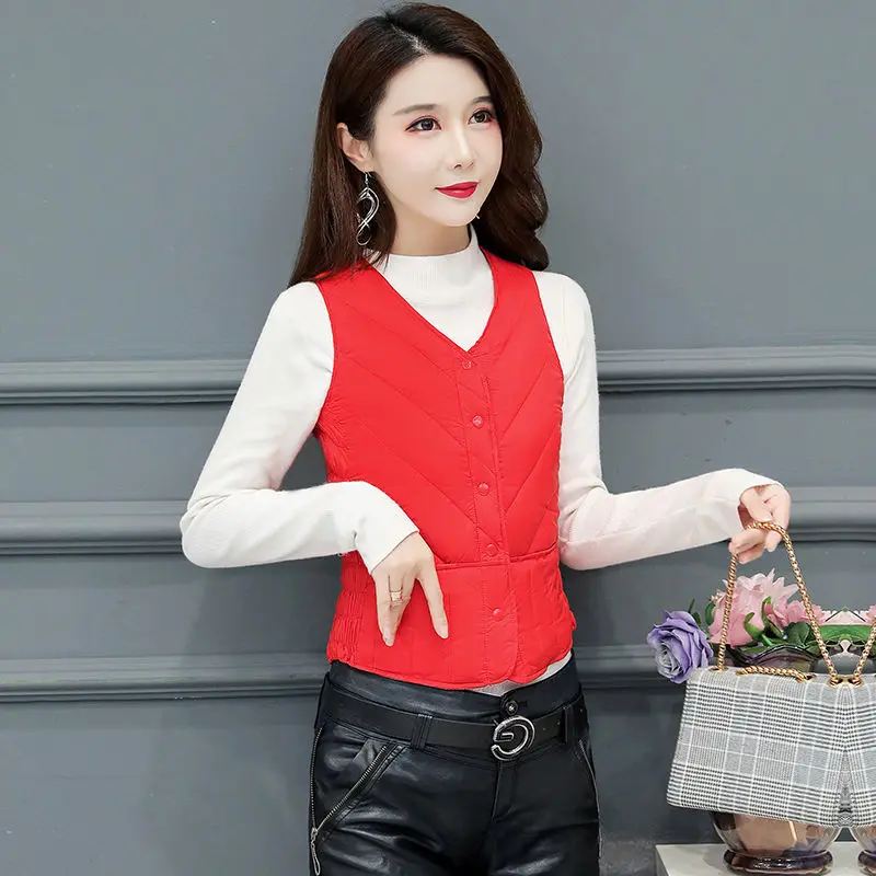 Женская куртка жилет осенне-зимняя пуховая подкладка с хлопковой подкладкой