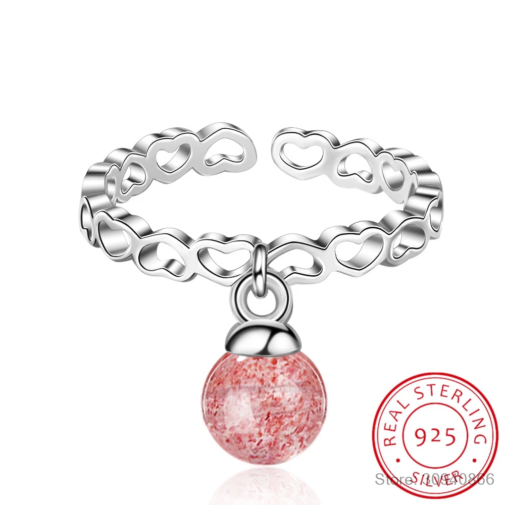 

Genuine 925 Sterling Silver Simple Cute Hollow Heart Finger Ring Size 6 7 8 For Women Gilr Silver 925 Jewelry DA659