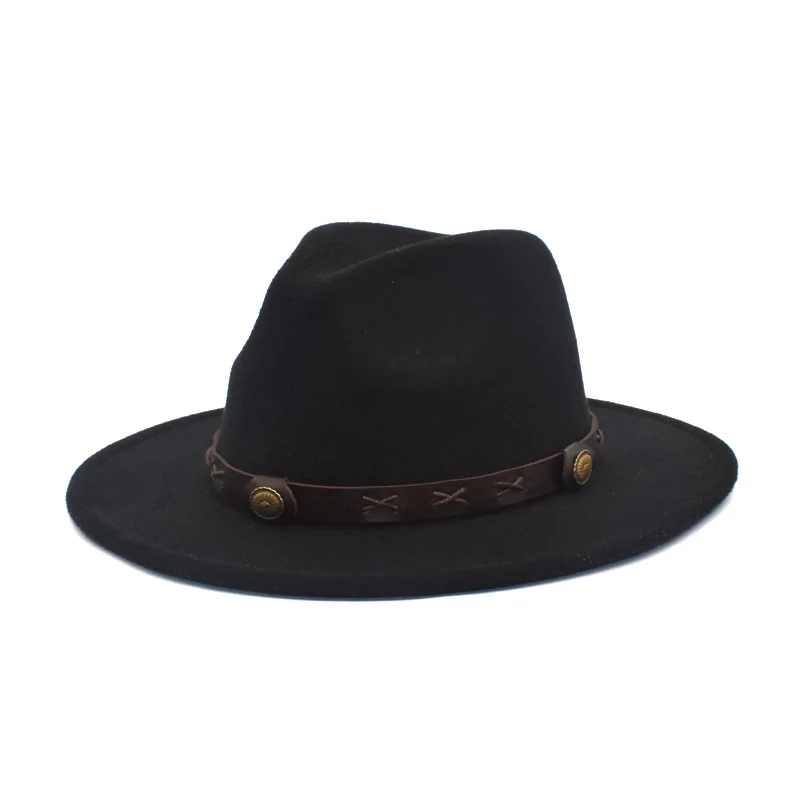 2020 New Fashion Men Fedoras Women's Fashion Jazz Hat Summer Spring Black Woolen Blend Cap Outdoor Casual Hat F91