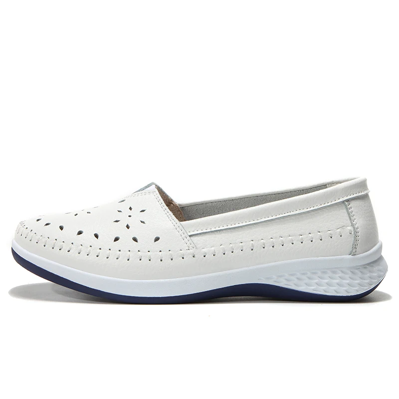 Туфли Ngouxm женские ручной работы кожаные лоферы без застежки плоская подошва