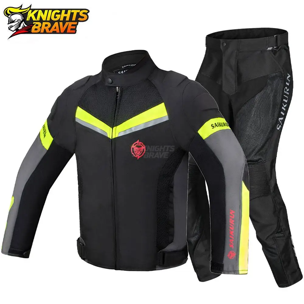 SAIKURUN Motorcycle Jackets Men Motocross Enduro Racing Jacket Breathable Mesh Motorbike Clothing Protection Jaqueta Motoqueiro