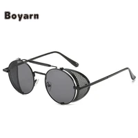 boyarn 2022 new style steampunk glasses personality windshield sunglasses sunglasses retro color film reflective toad mirror
