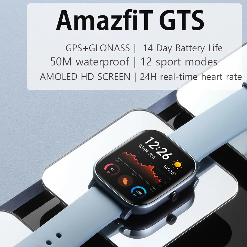 [] глобальная версия Amazfit GTS Смарт часы 5ATM водонепроницаемые 14 дней батарея huami gps спортивные часы для xiaomi IOS Телефон