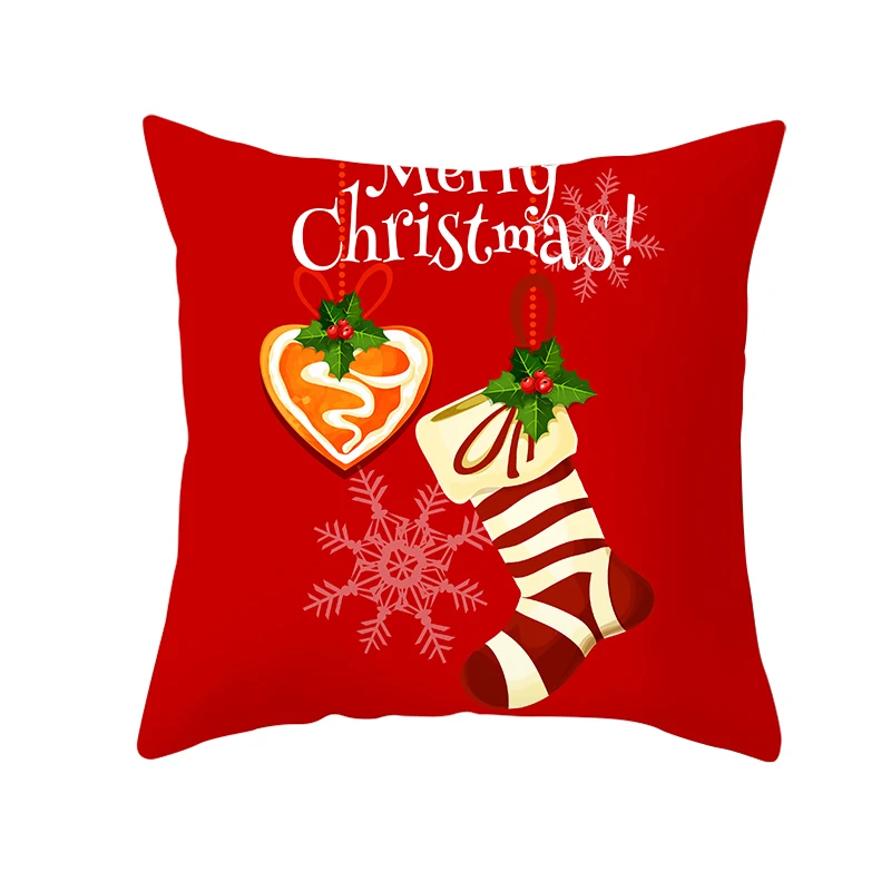 Рождественские носки с буквами красная наволочка для дома декор из микрофибры