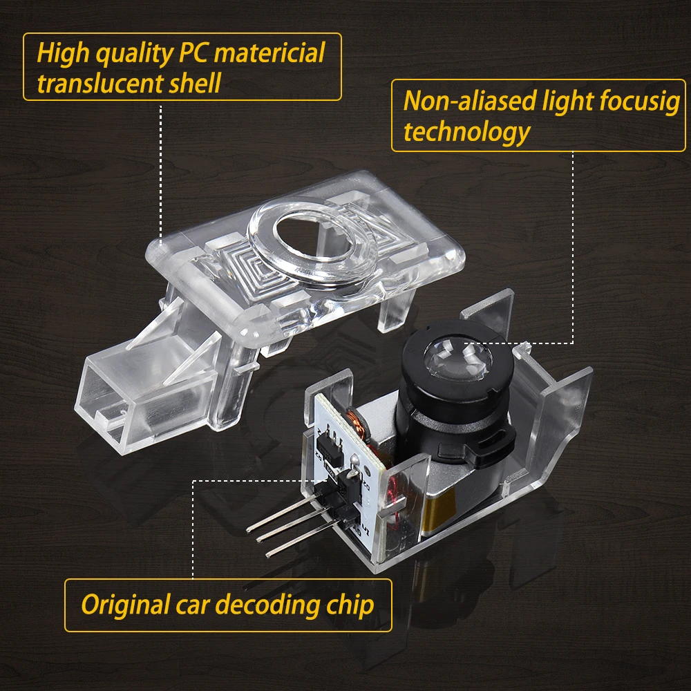 2 шт Автомобильный светодиодный логотив для дверей Ghost Shadow Добро пожаловать