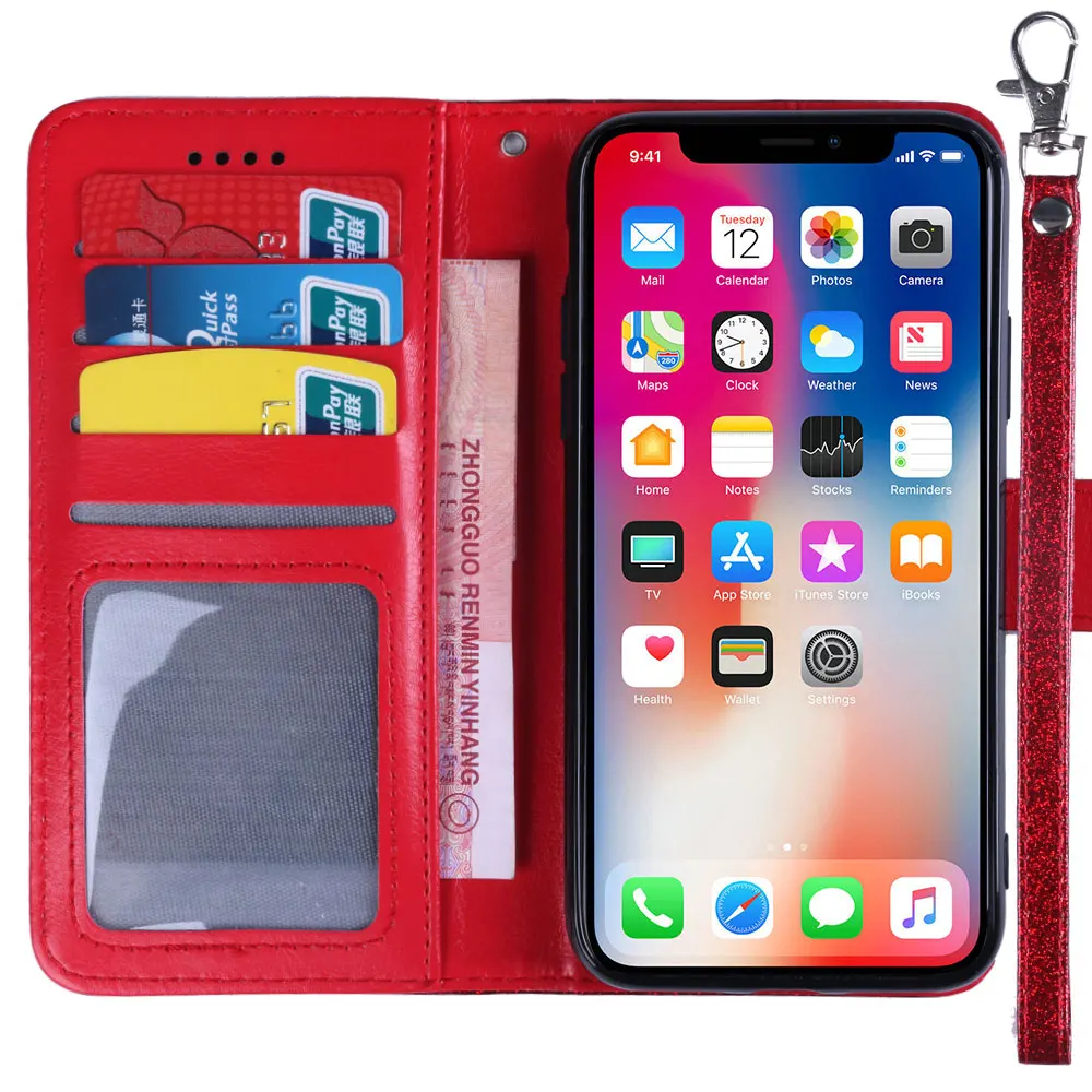 Блестящий чехол для Xiaomi redmi 6 Bling персонализированные изображения кожаный кошелек для iaomi redmi 6A мягкий кожаный фото женский кошелек
