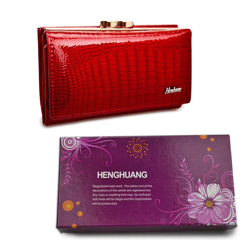 214 red with box HH Для женщин бумажник и кошелек из натуральной кожи женские кошельки небольшой Короткие клатч портмоне роскошные женские роскошные кошельки - Цвет: 214 red with box