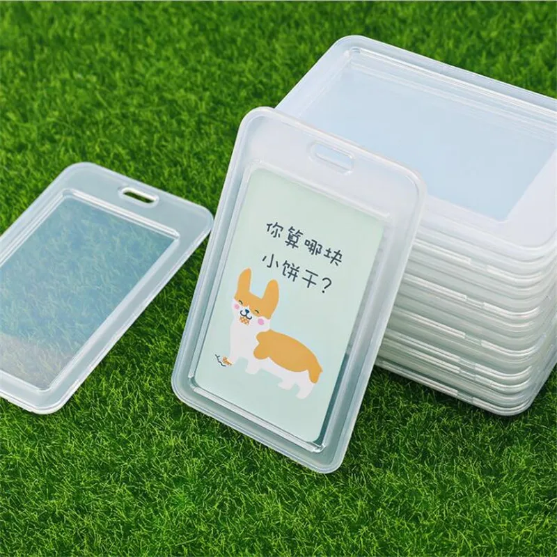 

2Pcs/lot Transparent PVC Bank Bus Credit Card Holder Cover Storage Case Id Card Holder Badge Holder Card Protector Cover Wallet