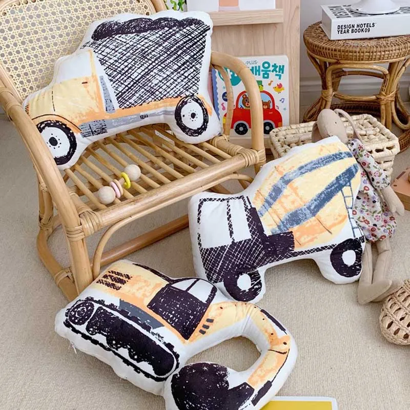 

Прекрасный автомобиль, плюшевая игрушка, мультяшный экскаватор, плюшевая игрушка, детские игрушки, подушка для дивана, подушки, игрушки для сна, 25 см