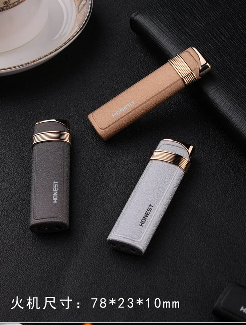 

Ultra-thin Creative Personality Windproof Lighter Inflatable Red Flame Fashion Trend Portable Smoking Accessories