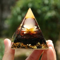 flower orgone pyramid rose crystal sphere with obsidian natural crystal stone resin orgonite healings