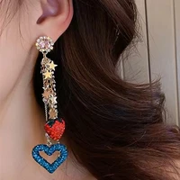 dangling earrings trend luxury set crystal sparkling heart strawberry star tassel pendant earrings for women%ef%bc%8c girls jewelry gif