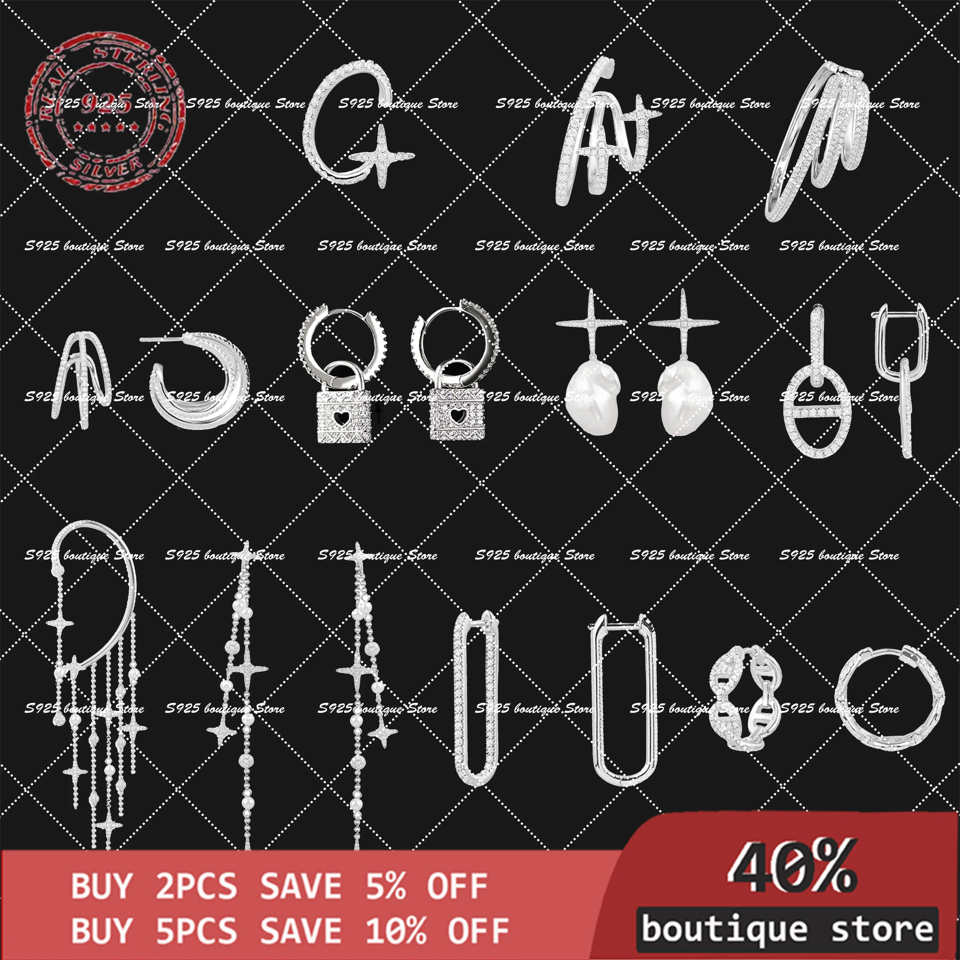 

S925 prata esterlina outubro novo produto série divina brincos moda temperamento elegante marca de luxo monaco jóias