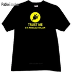 Мужская футболка, хлопковая футболка, брендовые топы, Trust me Im an электрик, смешная футболка черного цвета, мужская летняя футболка 4XL 5XL