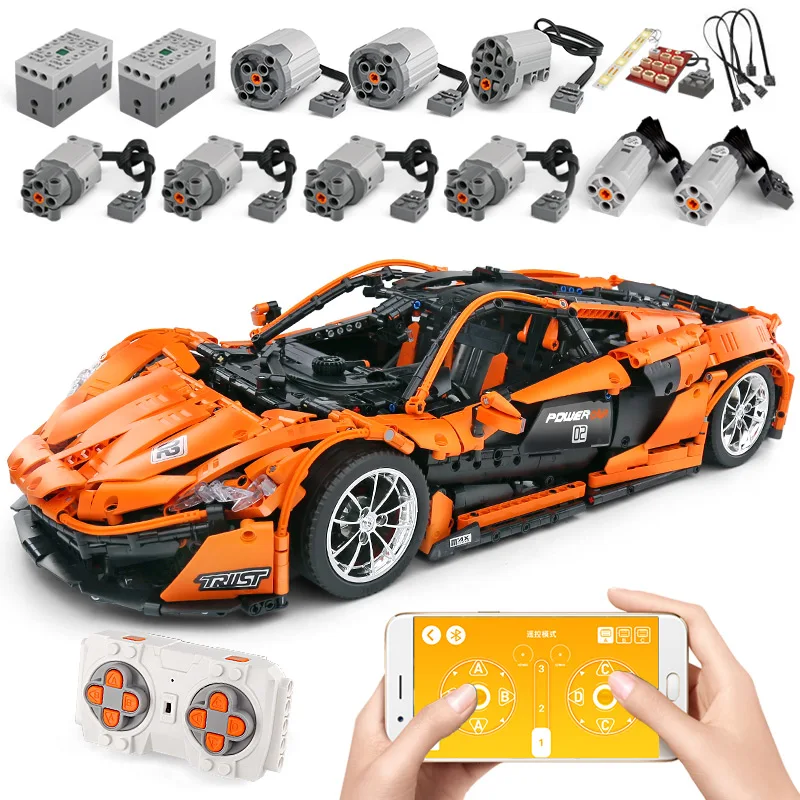 Высокотехнологичная серия Mould King P1 Hypercar 1:8 MOC 16915 супергоночная модель автомобиля