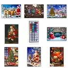Декоративные картины с изображением деда мороза, на холсте, с изображением снежного дома, пейзажа, RGB-лампы, домашний декор, рождественский подарок