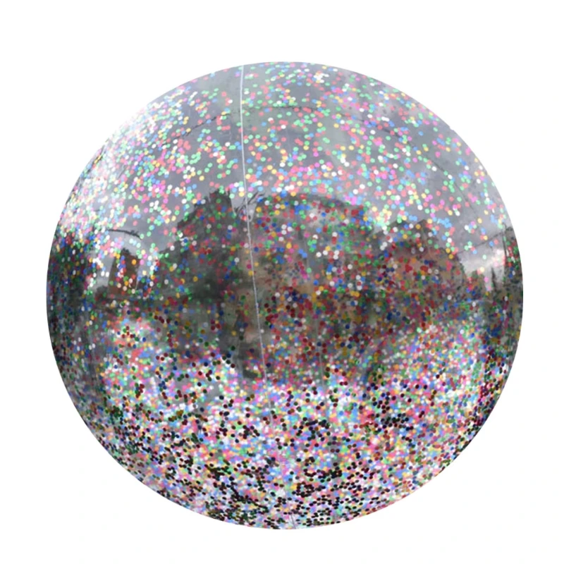 

Надувной Блестящий пляжный мяч, 16 дюймов/24 дюйма, с конфетти, пляжный мяч для бассейна, летняя игрушка