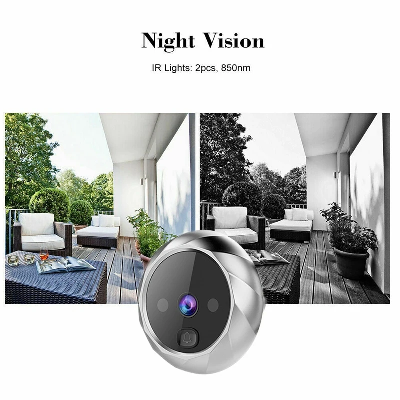 

Digital Doorbell Viewer 2.8Inch LED Screen 90 Degree Electronic Peephole Door Viewer