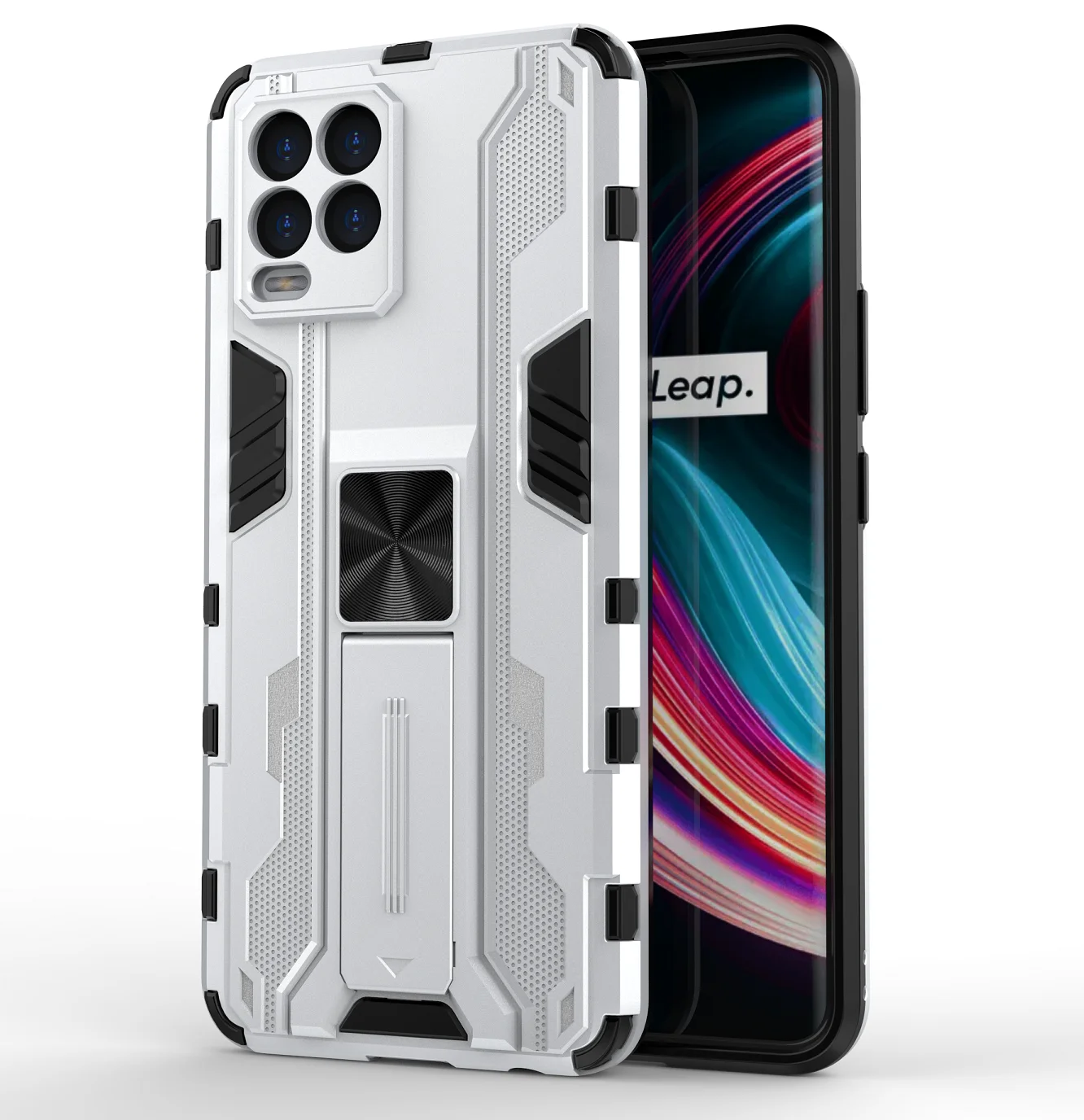 

Armor Anti Fall Bracket Phone Case For OPPO Realme A55 Q3 Q3I A94 GT C20 8 A93 A74 A94 A95 V13 Pro 5G 4G Luxury Protection Cover