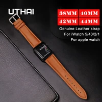 uthai a21 genuine leather strap for iwatch 123 38mm 42mm for apple watch series 45 40mm 44mm watchband bracelet accessories
