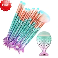 makeup brushes new mermaid foundation eyebrow eyeliner blush cosmetic concealer fish tail make up brushes tools new d40