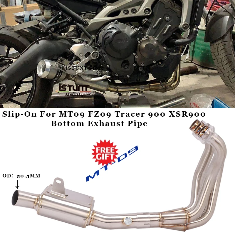 

Трассировщик выхлопной трубы для Yamaha MT09 FZ09 900 XSR900, Модифицированная Передняя звеньевая труба выхлопной трубы мотоцикла 51 мм Глушитель