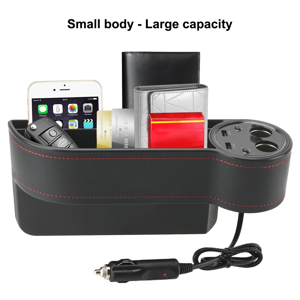 leepee car organizer seat crevice gaps storage box side slit pocket cigarette lighter phone holders accessories stowing tidying free global shipping