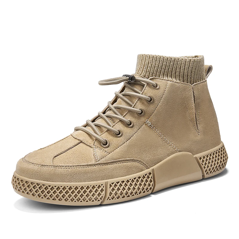 Осенняя мужская повседневная обувь носки кроссовки высокие мужские ботинки