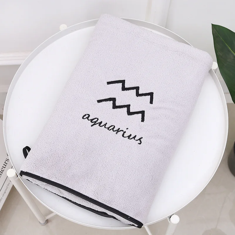 

Microfiber 12 Constellation Bath Towel Embroidered Creative Month Bath Towel Super Absorbent Without Lint Super Soft