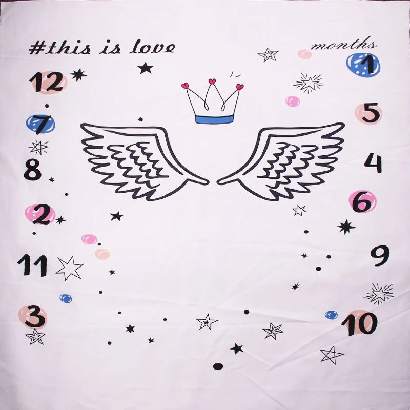 

1.1M Polyester New Born Baby Monthly Milestone Blanket Photo Background Cloth Diaper Carpet Film Photography Accessories Props