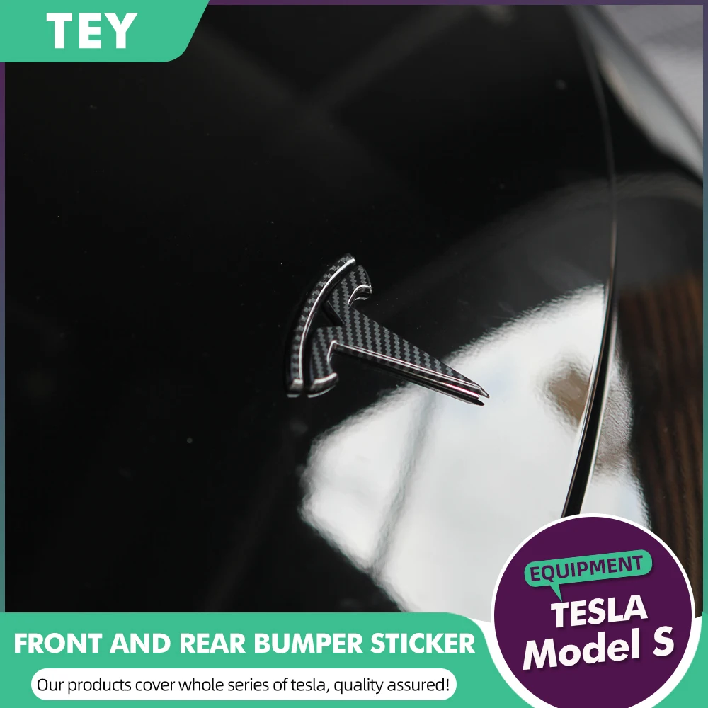 

Logo For Tesla model 3 model Y Front Logo Accessories Carbon Fiber ABS Car Front Rear Sticker Accessories For Tesla Model Three