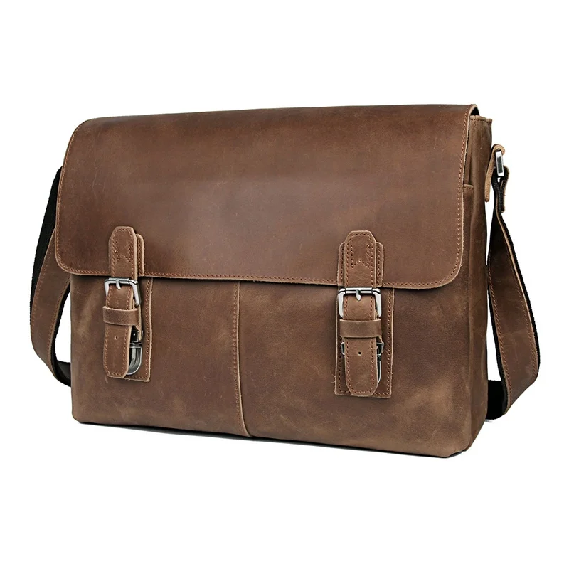 

JMD Vintage Genuine Crazy Horse Leather Men's Messenger Bag Man Shoulder Sling Bag 15 inch laptops Bag 6002LR-2