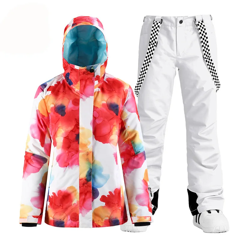 Красный женский зимний костюм в китайском стиле одежда для сноуборда