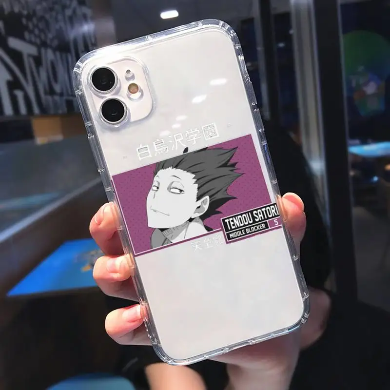 

Japan Anime Volleyball Boy Haikyuu Phone Case Transparent for iPhone 11 12 mini pro XS MAX 8 7 Plus X XR