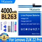 Аккумулятор ykaisсеребрин 4000 мАч BL263 для Lenovo ZUK Z2 PRO Z2pro, умная фотобатарея + трек-код