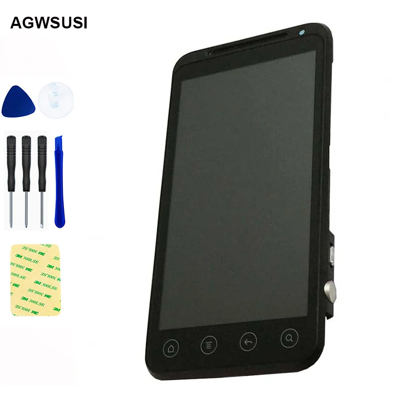 for HTC EVO 3D G17 Full Touch Screen Digitizer Sensor Glass + LCD Display Monitor Panel Module Assembly With Frame Bezel | Мобильные