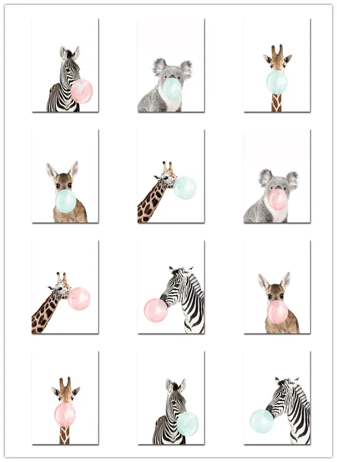 Животные мира масляная живопись холст искусство плакат и фото настенные картины