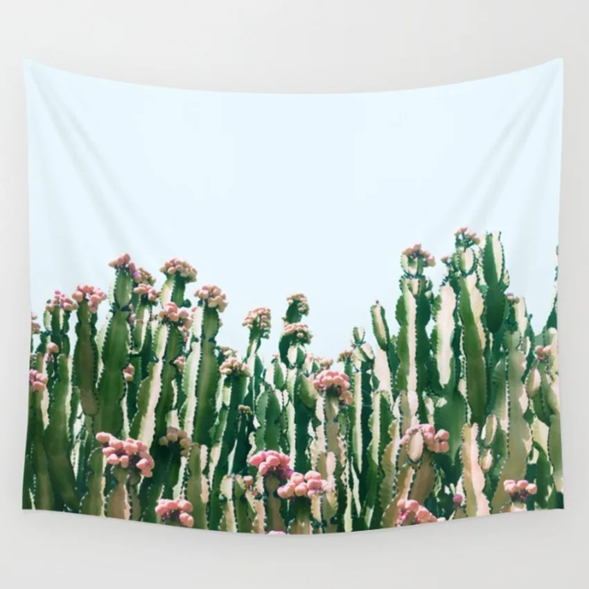 Гобелен на стену украшение с зелеными растениями настенный гобелен для спальни