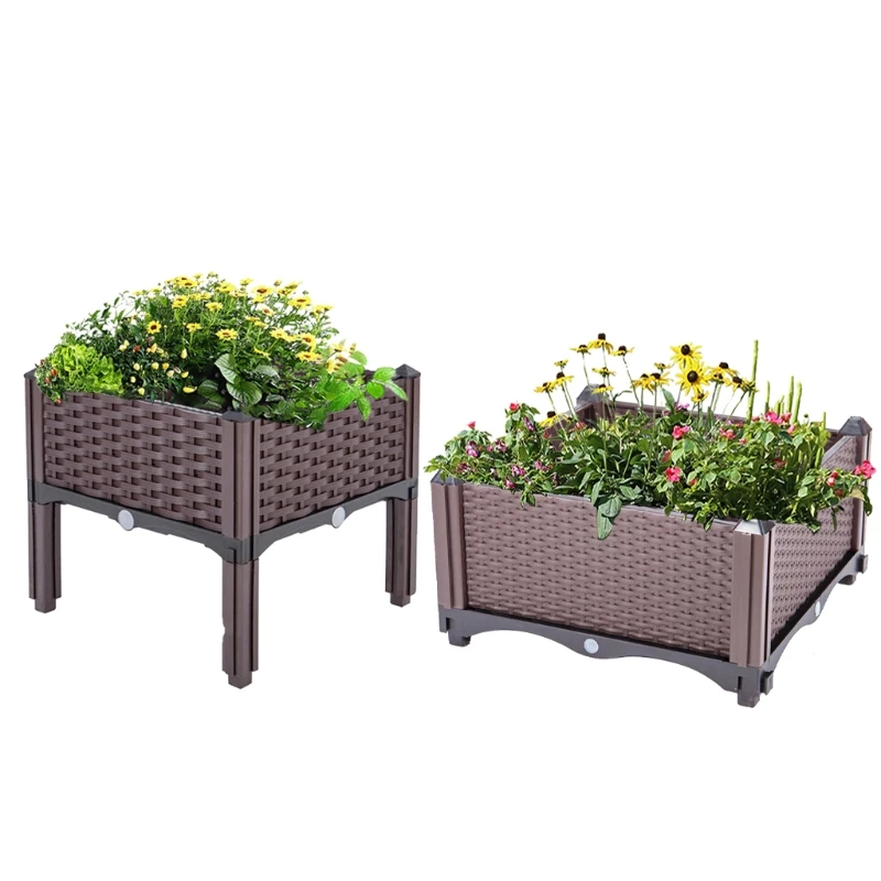 

Plastic Raised Garden Bed Planter Box Herbs Vegetables Flowers Plants Grow Elevated Planting Container Garden Supplies